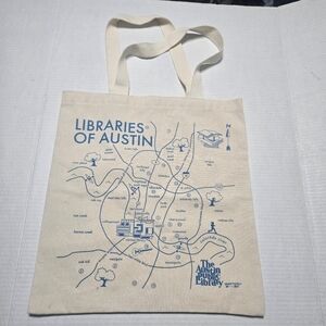 Austin Texas Map Reusable Tote Bag, Libraries Of Austin